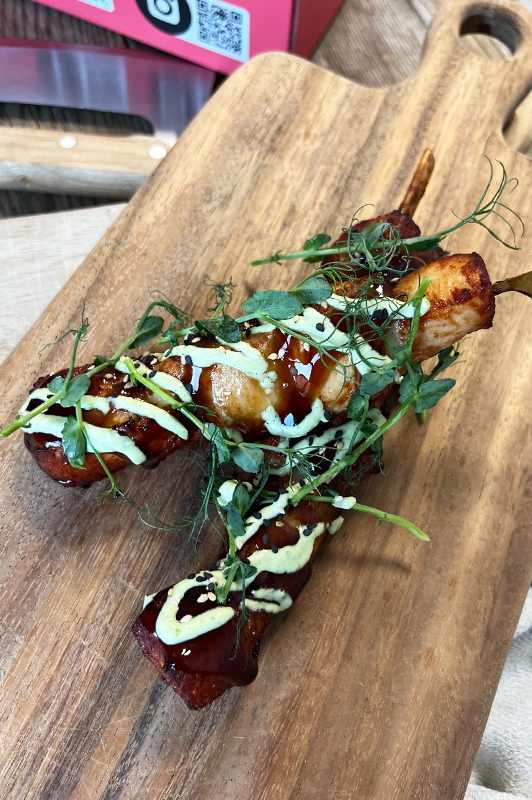 Kyllingespyd Teriyaki/jalapenocreme