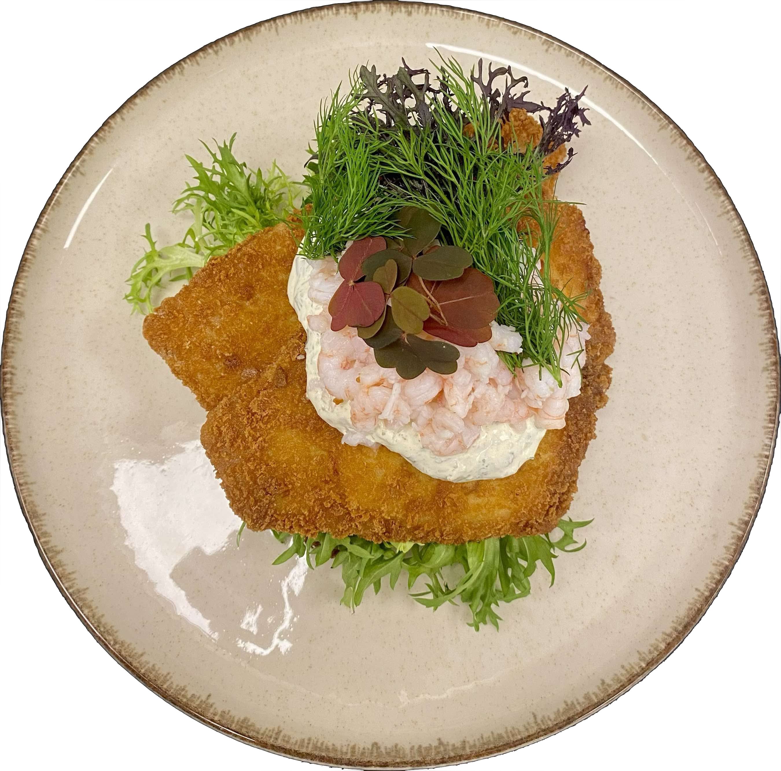 Rødspættefillet m. skaldyrsdressing