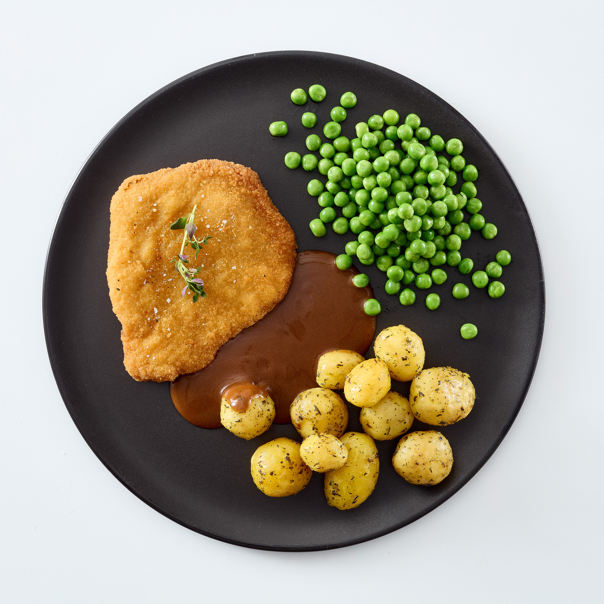 Skinkeschnitzel med brun sauce