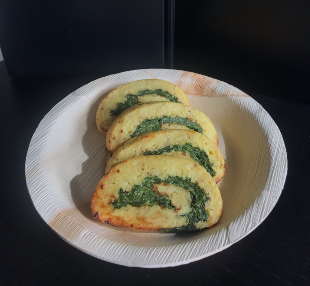 Kartoffel roulade med spinat.