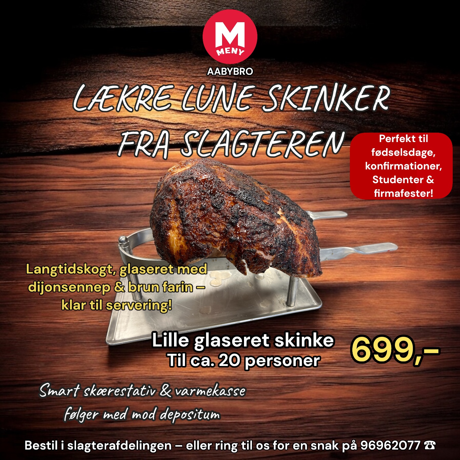 Glaseret skinke - Ca. 20 personer