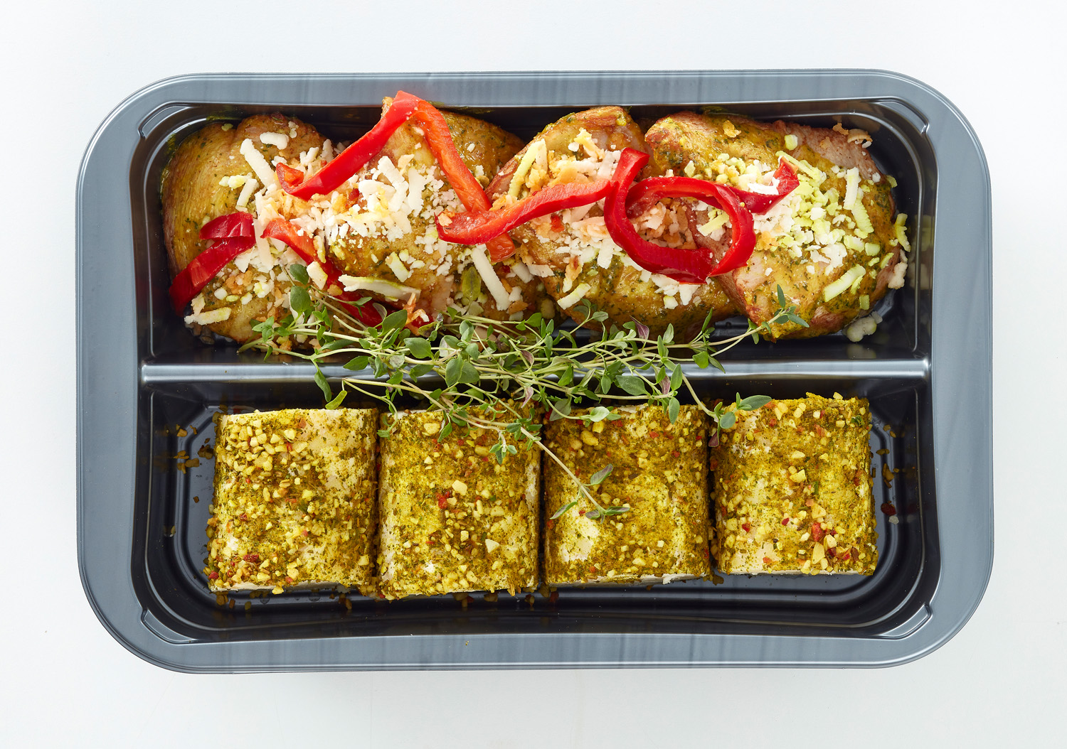 Kyllingebryst i rosmarin og hvidløg med kartoffeltårne