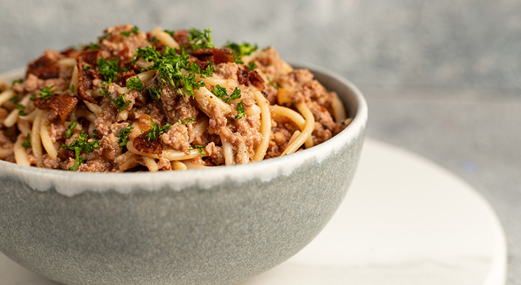 Spaghetti bolognese.