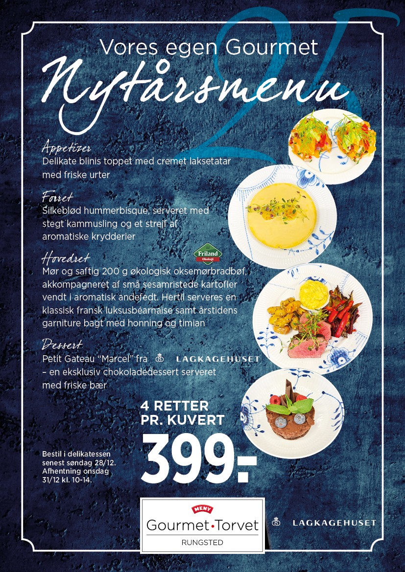 Gourmet Nytårsmenu 4 retter